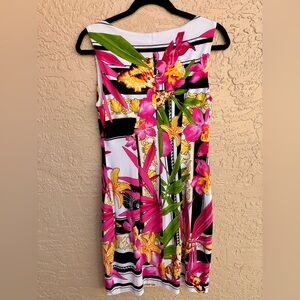 Cache Ladies Tropical Sleeveless Dress Size 8.